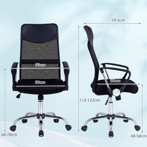 Ergonomiczne krzesło biurowe z podłokietnikami czarne