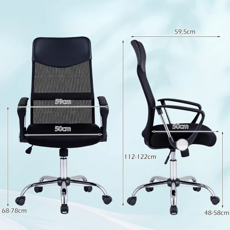 Ergonomiczne krzesło biurowe z podłokietnikami czarne