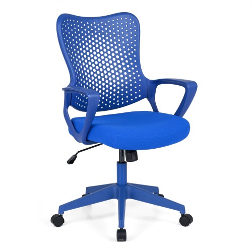 Ergonomiczne krzesło biurowe z oparciem z siatki niebieskie