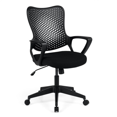 Ergonomiczne krzesło biurowe z oparciem z siatki czarne