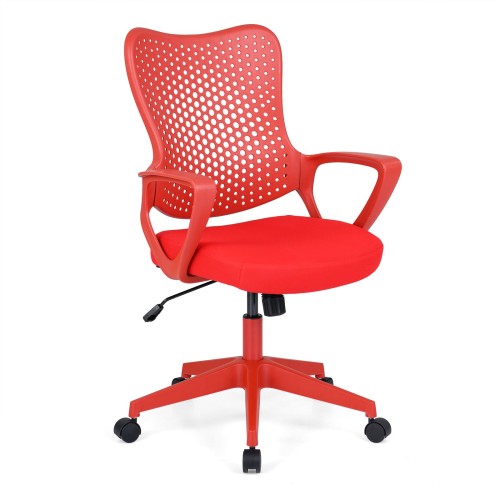 Ergonomiczne krzesło biurowe z oparciem z siatki czerwone
