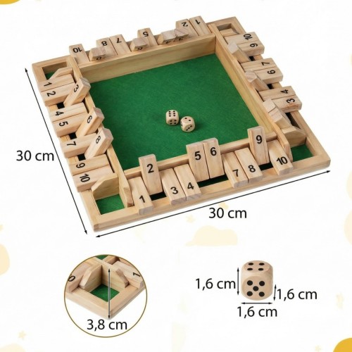 Drewniana gra planszowa Shut The Box