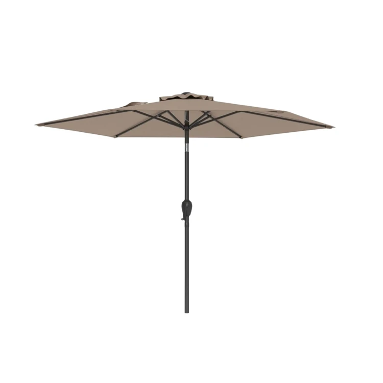 Parasol ogrodowy 230 cm z oświetleniem LED i korbką brązowy