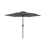 Parasol ogrodowy 230 cm z oświetleniem LED i korbką szary