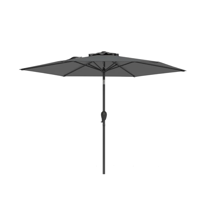 Parasol ogrodowy 230 cm z oświetleniem LED i korbką szary