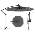  Parasol ogrodowy z oświetleniem LED szary
