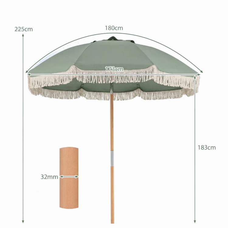 Parasol ogrodowy z frędzlami