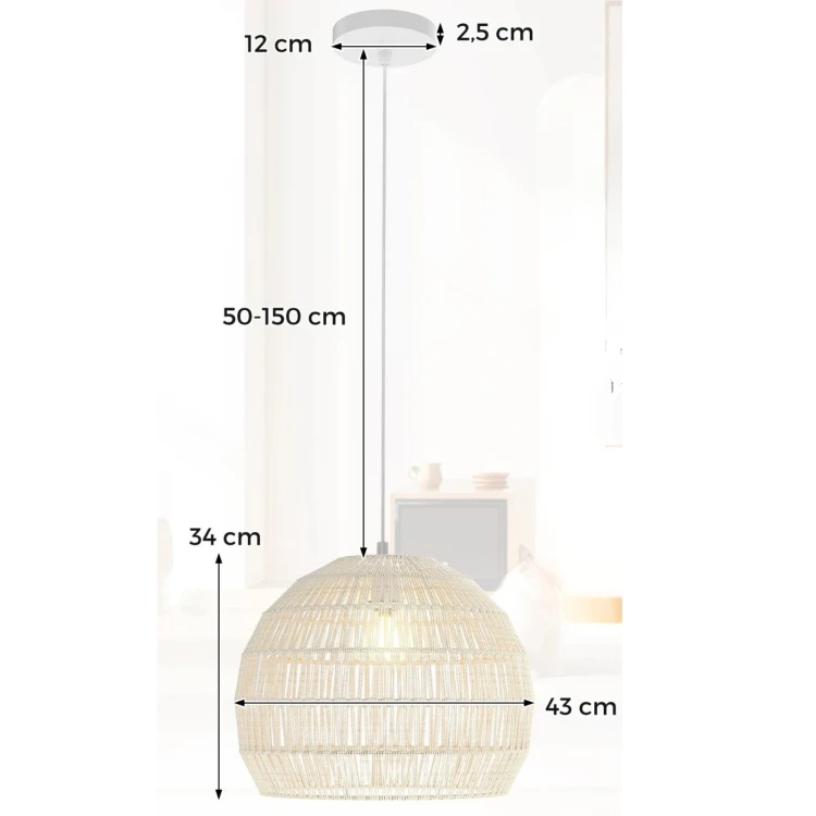 Lampa sufitowa boho z regulowaną wysokością zawieszenia