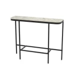 Stolik konsola z blatem z imitacją marmuru 110 x 30 x 91 cm szary blat