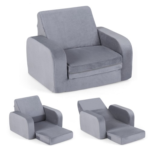 Rozkładana sofa dziecięca szara