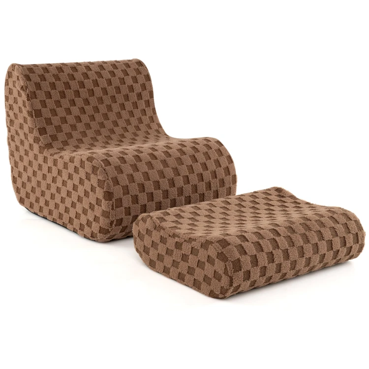 Fotel typu beanbag z podnóżkiem