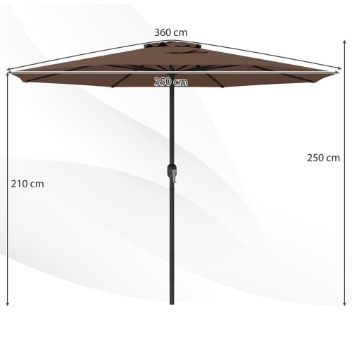 Parasol tarasowy 350 cm z korbką