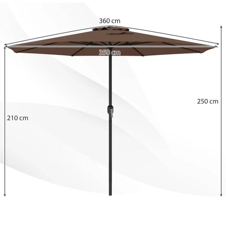 Parasol tarasowy 350 cm z korbką