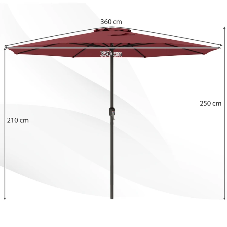 Parasol tarasowy 350 cm z korbką