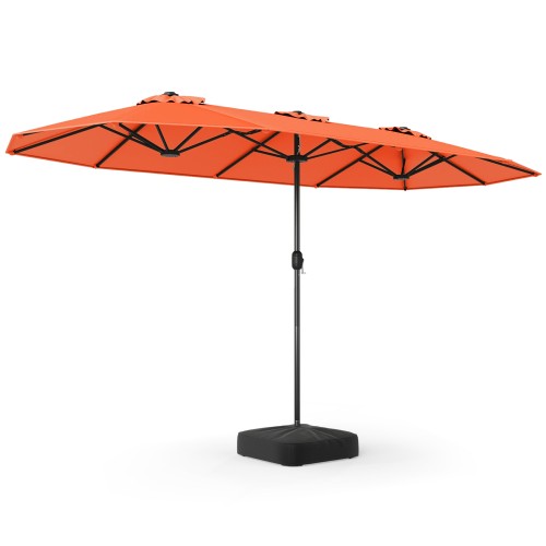 Potrójny parasol ze stojakiem i korbką