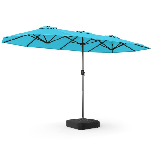 Potrójny parasol ze stojakiem i korbką
