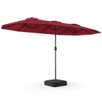 Potrójny parasol ze stojakiem i korbką