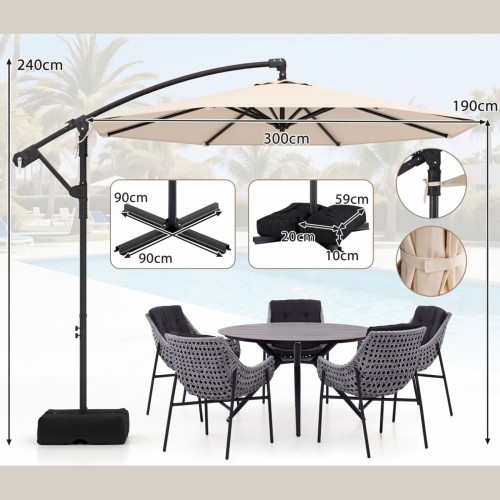 Parasol ogrodowy z wysięgnikiem