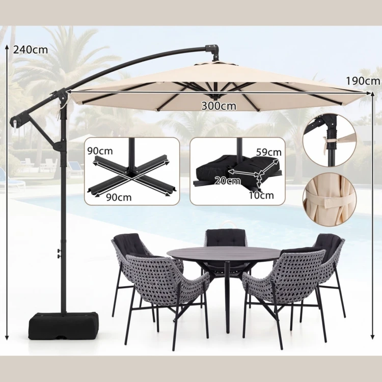 Parasol ogrodowy z wysięgnikiem
