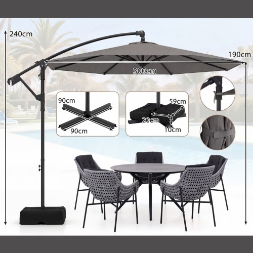 Parasol ogrodowy z wysięgnikiem