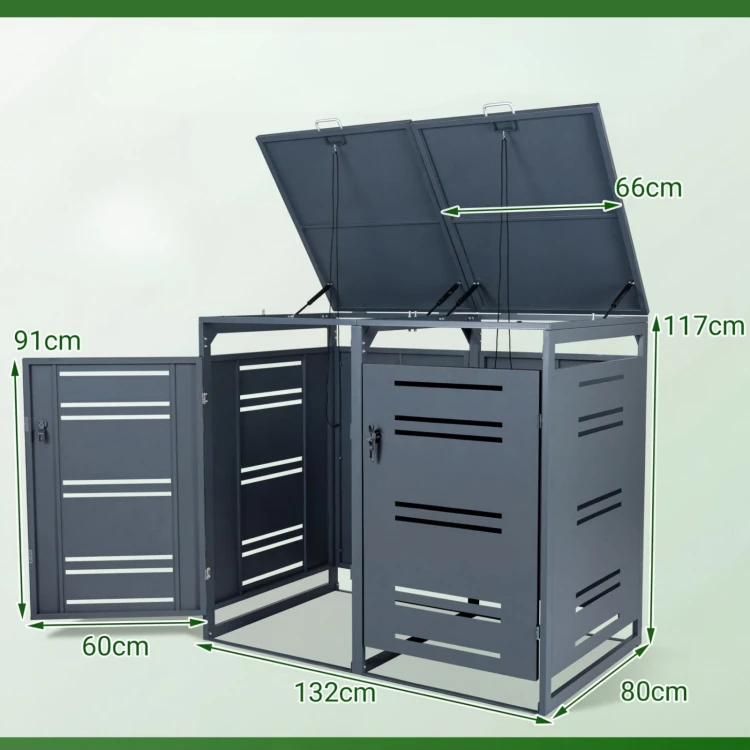 Metalowa wiata śmietnikowa 2 x 120L