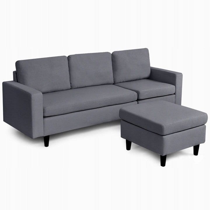 Kanapa narożna narożnik z pufą
