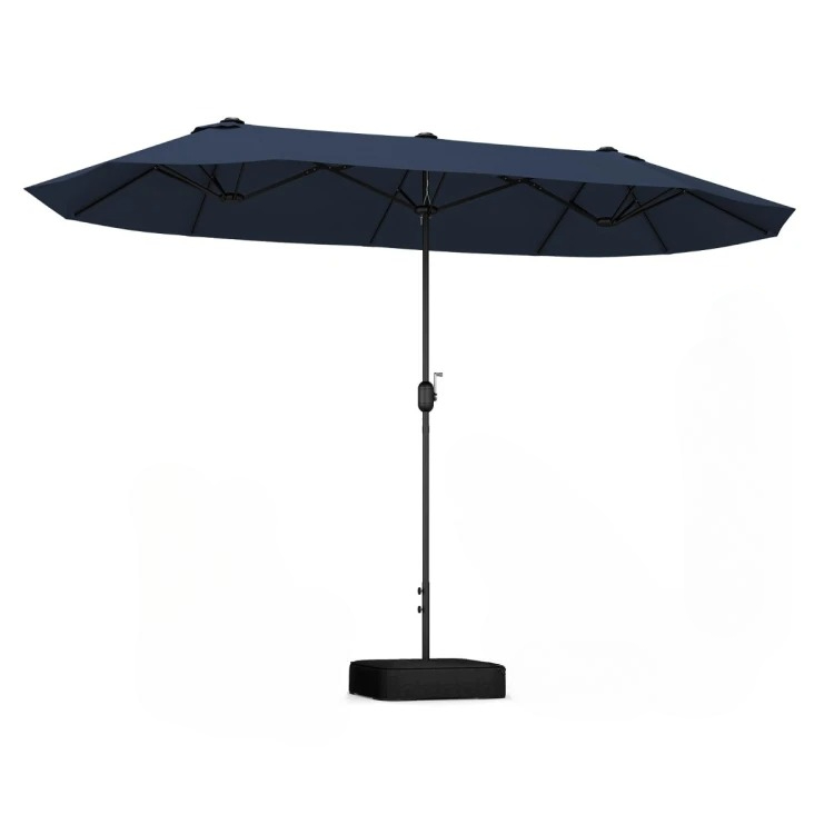 Potrójny parasol ze stojakiem i korbką