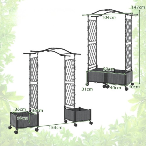 Łuk ogrodowy z kratką do roślin pnących pergola