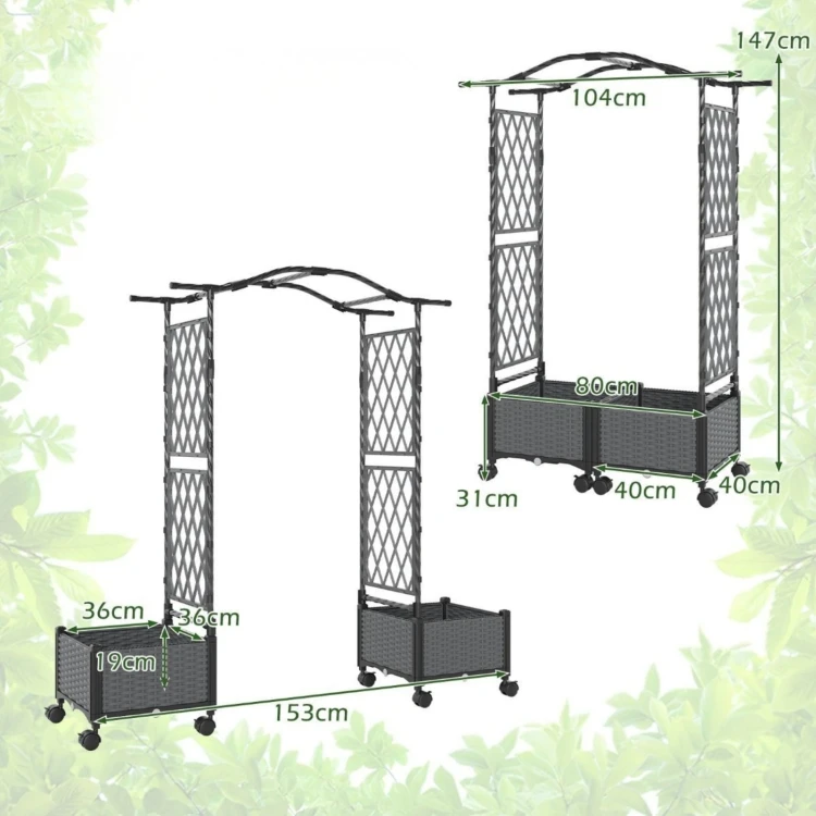 Łuk ogrodowy z kratką do roślin pnących pergola