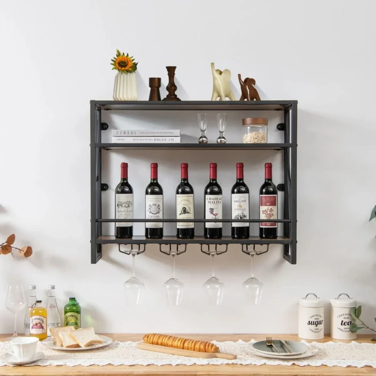 3-poziomowy ścienny stojak na wino