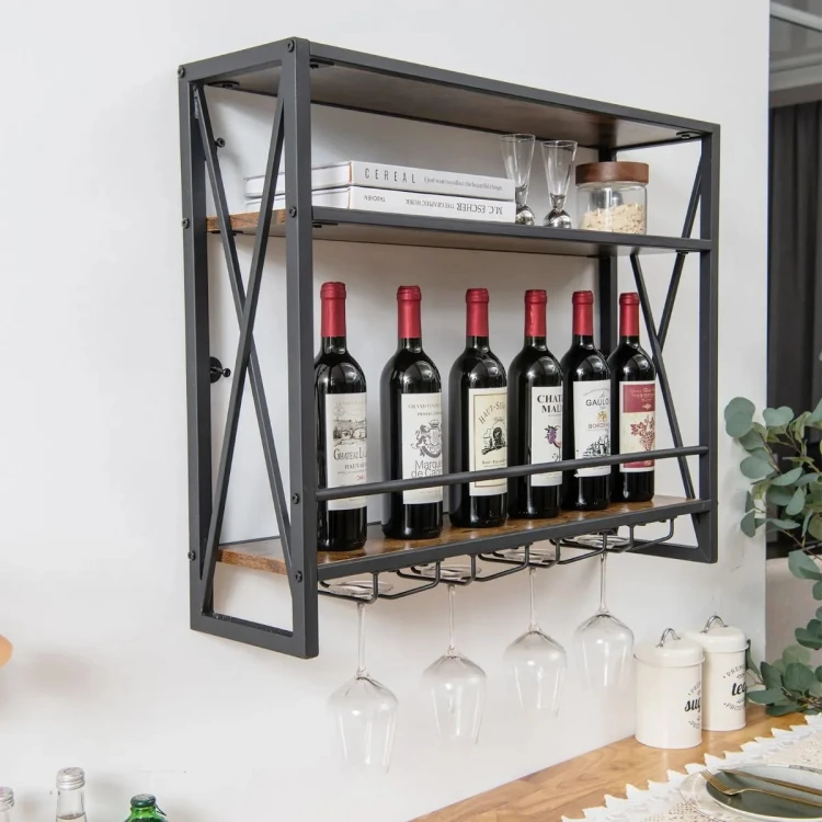 3-poziomowy ścienny stojak na wino