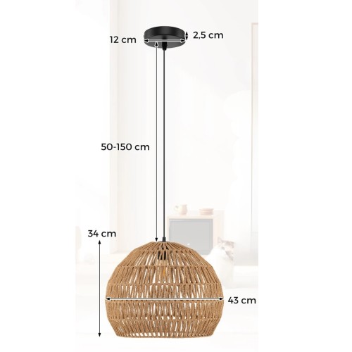 Lampa sufitowa boho z regulowaną wysokością
