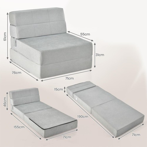 Rozkładana sofa z pianki Kanapa 3 w 1