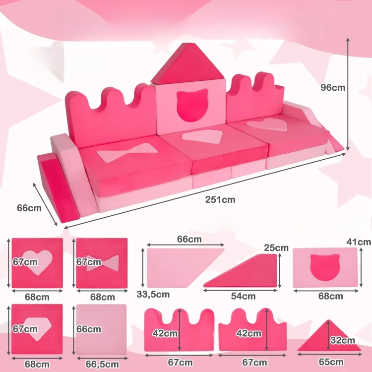 Modułowa 14-częściowa sofa dziecięca