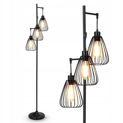 Lampa podłogowa stojąca metalowa industrialna