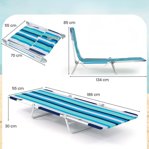 Składany leżak plażowy 2 szt