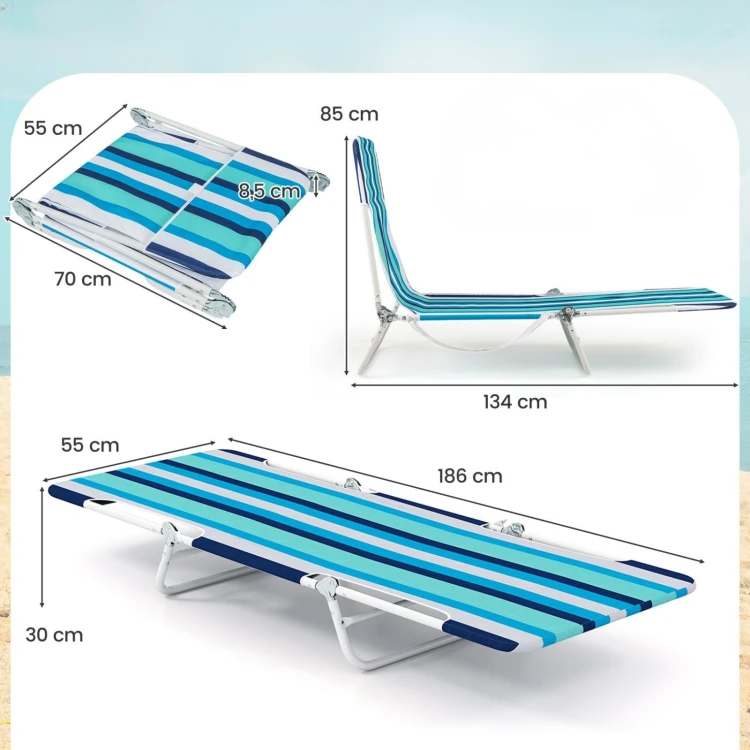 Składany leżak plażowy 2 szt