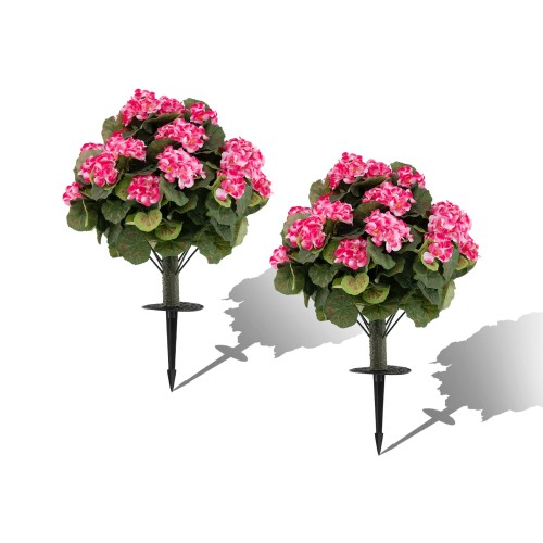 Sztuczna pelargonia z kwiatami w kolorze różowym 2 szt