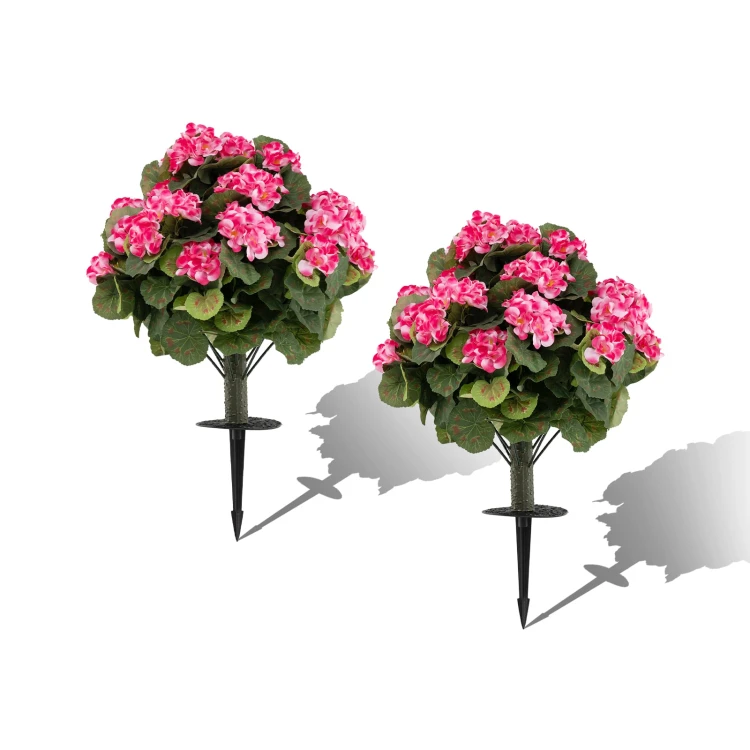 Sztuczna pelargonia z kwiatami w kolorze różowym 2 szt