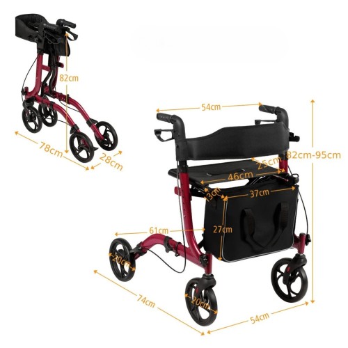 Lekki aluminiowy rollator z regulacją wysokości