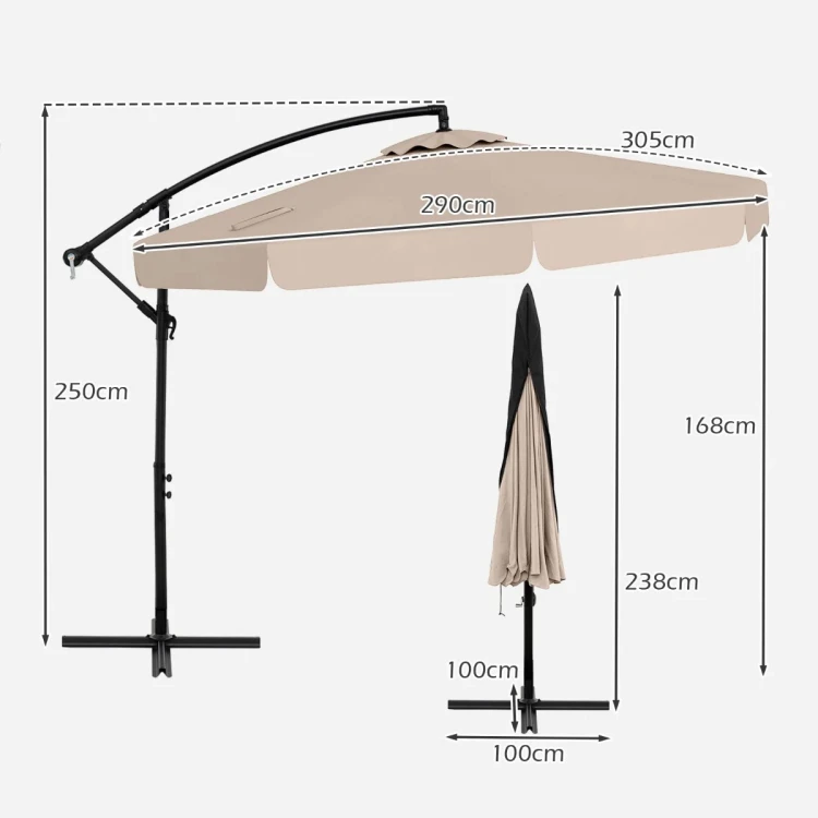 Parasol ogrodowy 305 cm z pokrowcem
