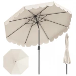 Parasol ogrodowy z regulacją kąta nachylenia i falbaną