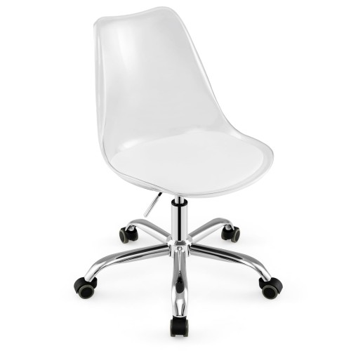 Fotel biurowy regulowany bezbarwny - glamour ghost chair