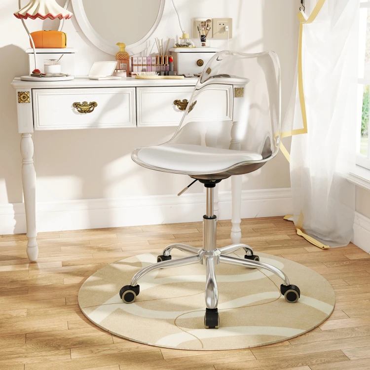 Fotel biurowy regulowany bezbarwny - glamour ghost chair