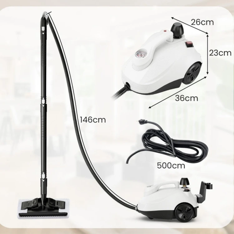 Myjka parowa podłogowa z akcesoriami – parownica do domu 1500W