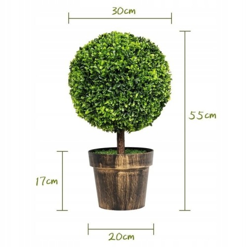 Sztuczna roślina ozdobna Bukszpan 55cm zestaw 2 szt.