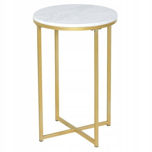 Stolik boczny okrągły w kolorze marmuru