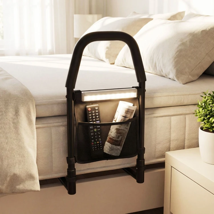 Barierka ochronna do łóżka z czujnikiem i antypoślizgowym uchwytem