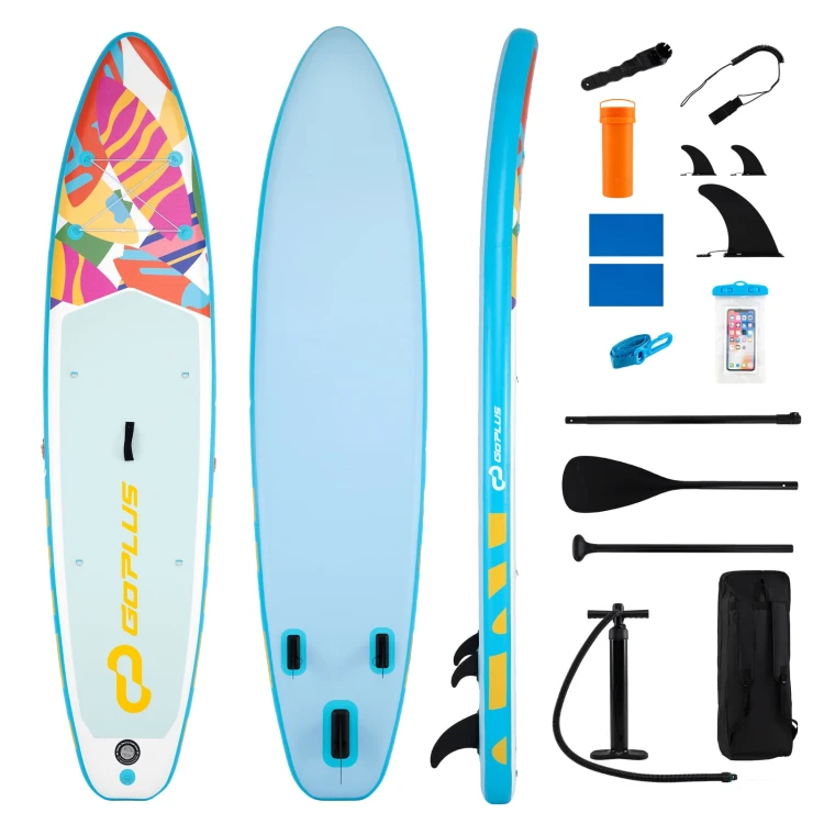 Dmuchana deska SUP stand up paddle niebieska - komplet