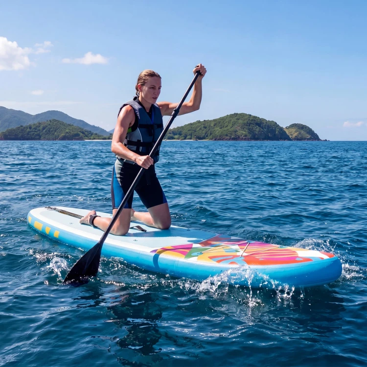 Dmuchana deska SUP stand up paddle niebieska - komplet